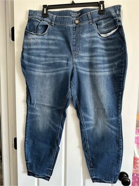Maurices Women's plus 24W pull on Blue Stretch Jeans